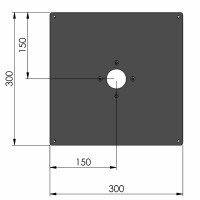 SpacePole Bodenplatte 300 x 300mm Polebohrung Mitte