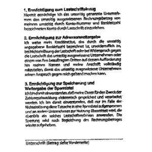 Thermopapier 80/80/12 (80m), Lastschrifttext auf der...