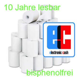 EC Cash, Thermopapier 57/47/12 (25m) 100 Rollen, ohne Text auf der Rückseite, bisphenolfrei