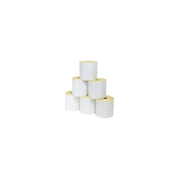 Etikettenrolle Polyester w/g, 50 x 25mm, 1500 St/R. weiss/glänzend