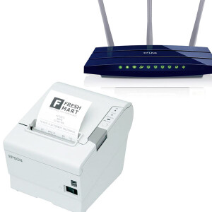 Epson TM-T88V LAN Bondrucker plus Router, vorkonfiguriert...